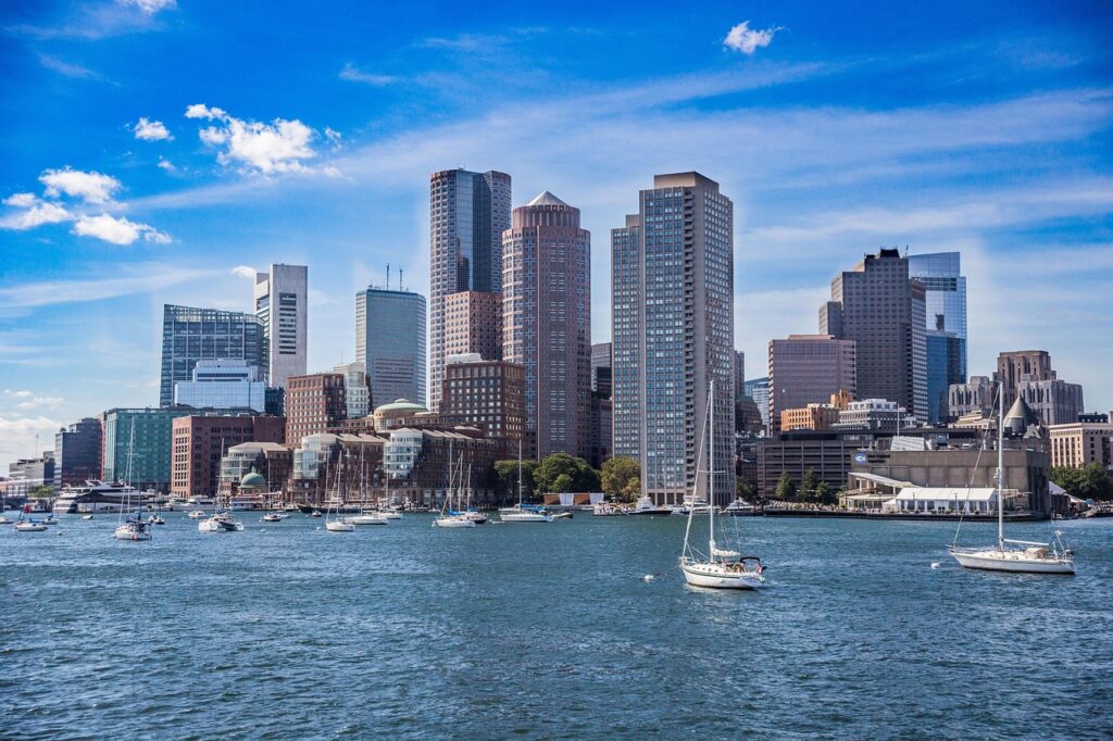 boston, nature, skyline, coast, summer, new england, blue news, blue new
